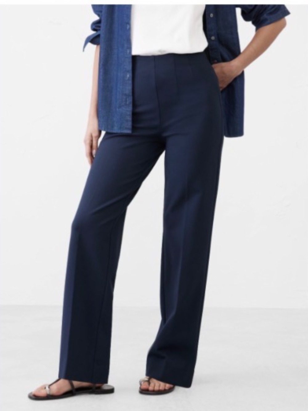⭐️Banana Republic Straight Ultra High Rise Ponte Navy Pants - size S